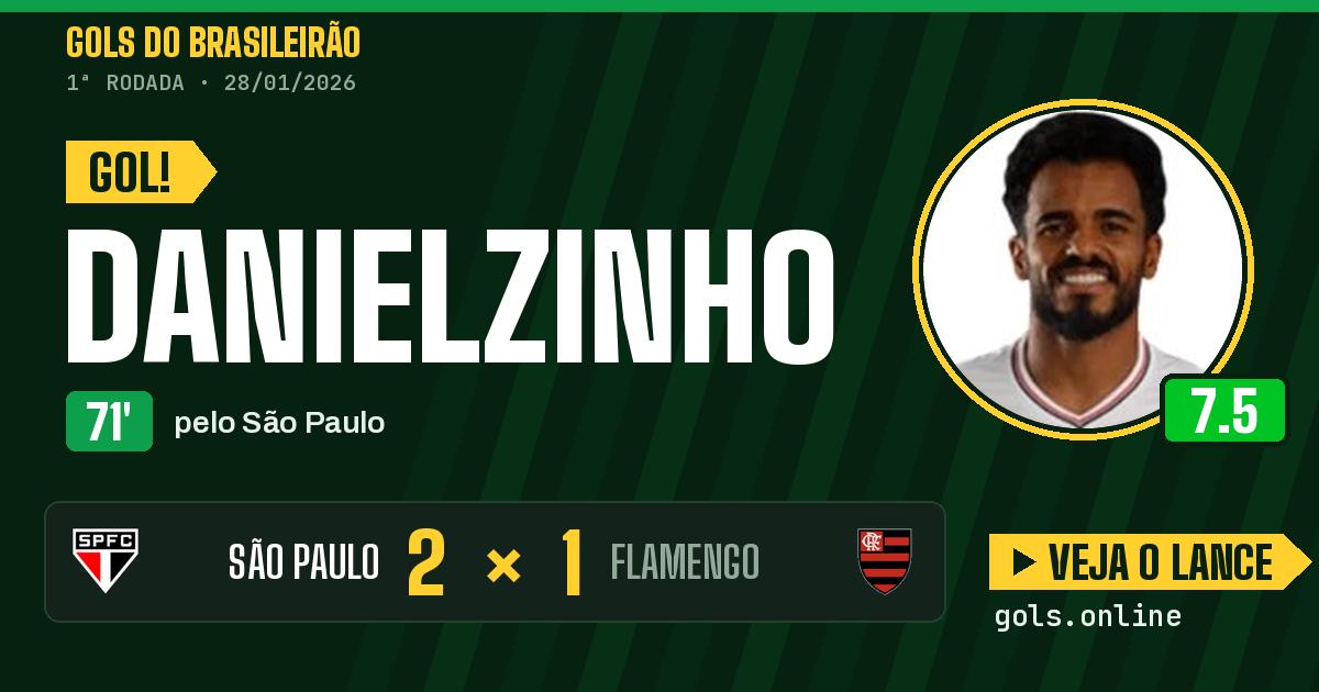 Gol de Danielzinho aos 71 minutos em São Paulo 2 x 1 Flamengo