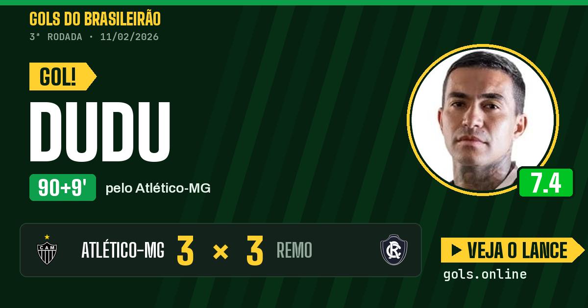 Gol de Dudu aos 90+9 minutos em Atlético-MG 3 x 3 Remo