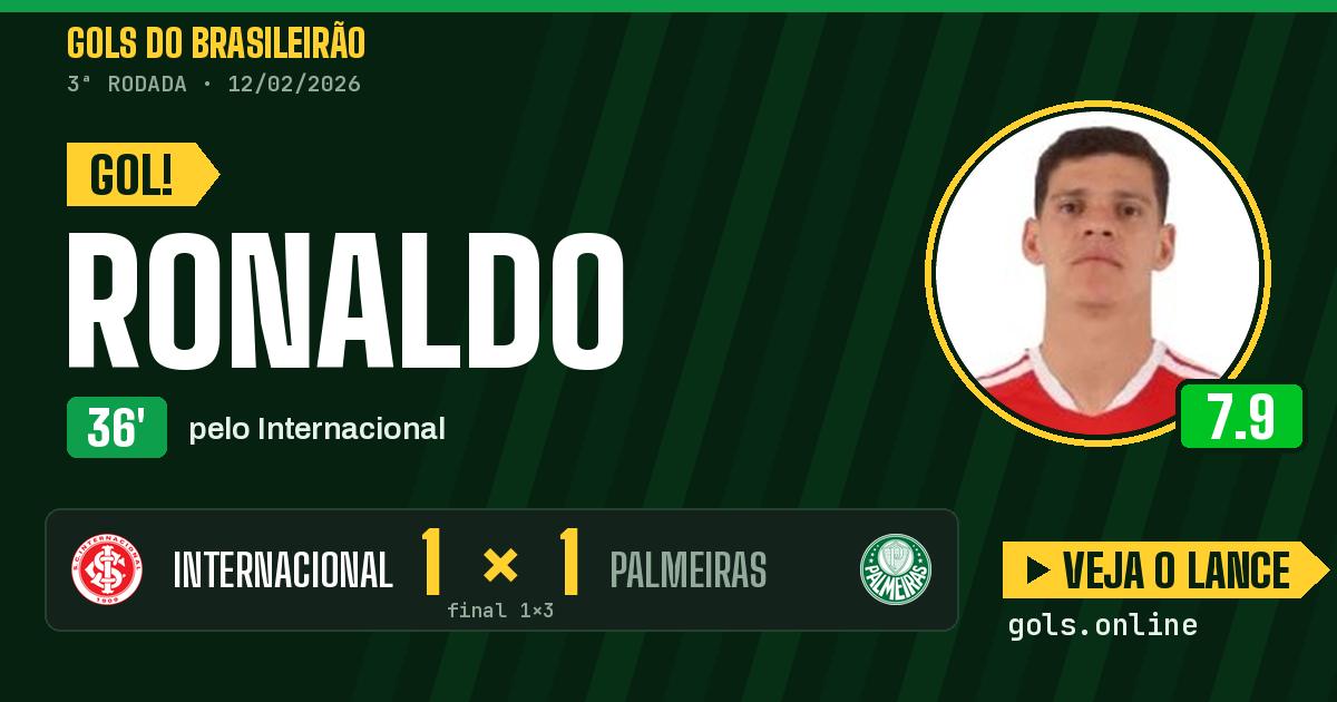 Gol de Ronaldo aos 36 minutos em Internacional 1 x 3 Palmeiras