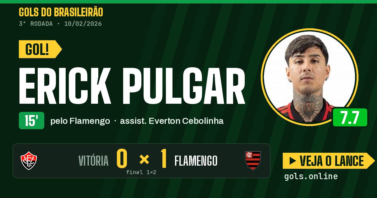 Gol de Erick Pulgar aos 15 minutos em Vitória 1 x 2 Flamengo