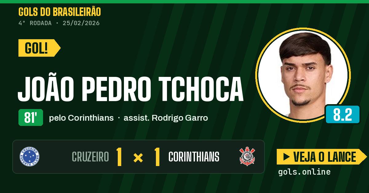 Gol de João Pedro Tchoca aos 81 minutos em Cruzeiro 1 x 1 Corinthians