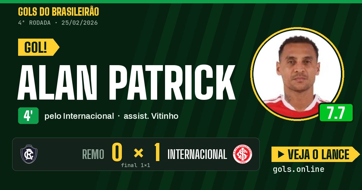 Gol de Alan Patrick aos 4 minutos em Remo 1 x 1 Internacional