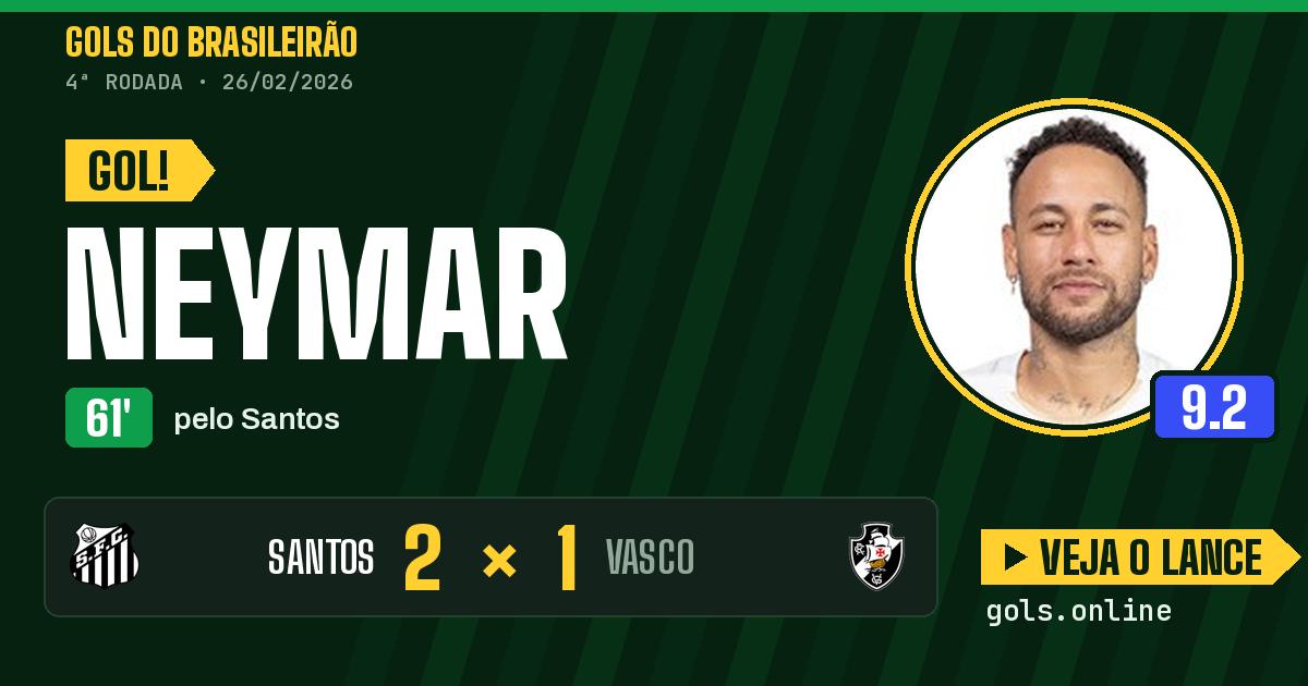 Gol de Neymar aos 61 minutos em Santos 2 x 1 Vasco