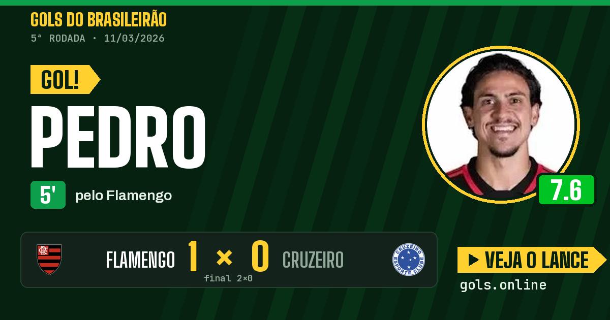 Gol de Pedro aos 5 minutos em Flamengo 2 x 0 Cruzeiro
