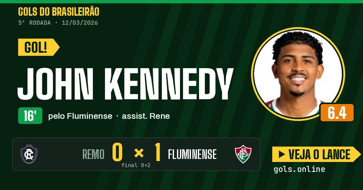 Gol de John Kennedy aos 16 minutos em Remo 0 x 2 Fluminense