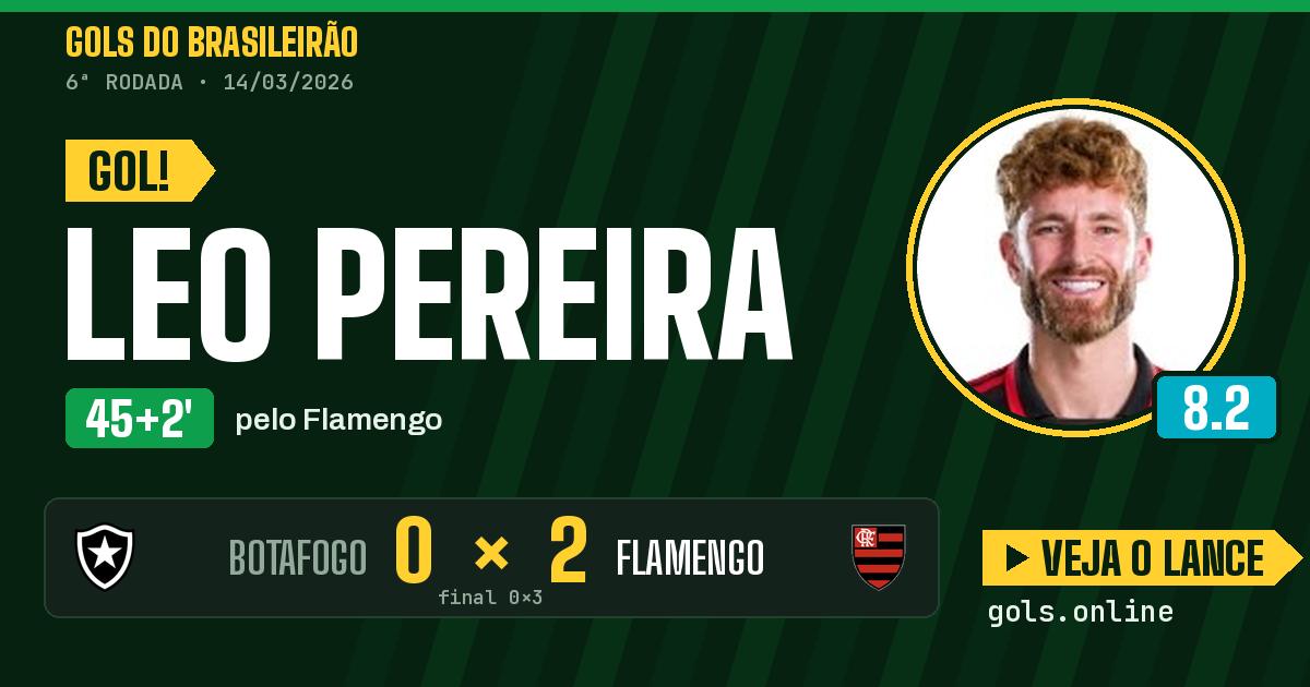 Gol de Leo Pereira aos 45+2 minutos em Botafogo 0 x 3 Flamengo