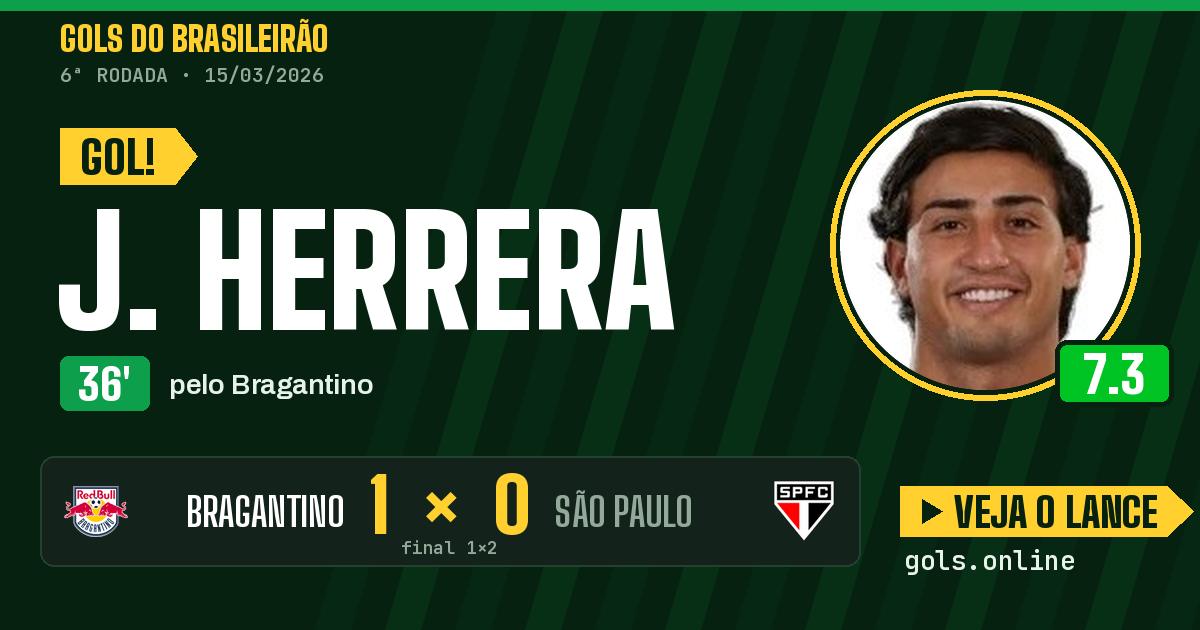 Gol de J. Herrera aos 36 minutos em Bragantino 1 x 2 São Paulo