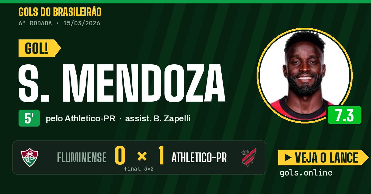 Gol de S. Mendoza aos 5 minutos em Fluminense 3 x 2 Athletico-PR