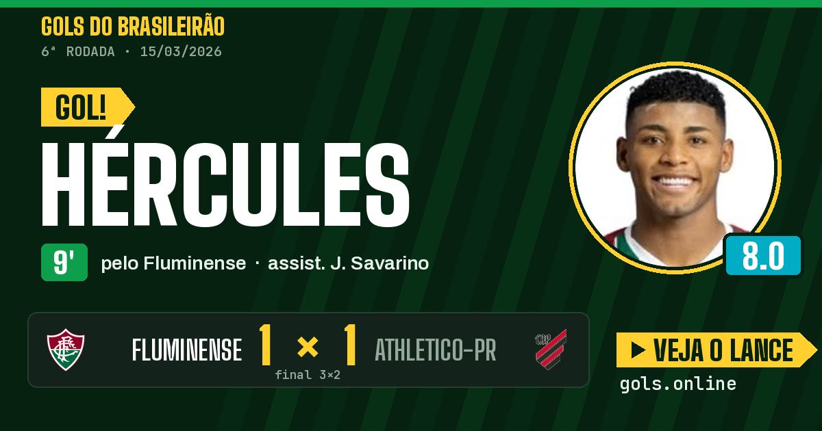Gol de Hércules aos 9 minutos em Fluminense 3 x 2 Athletico-PR
