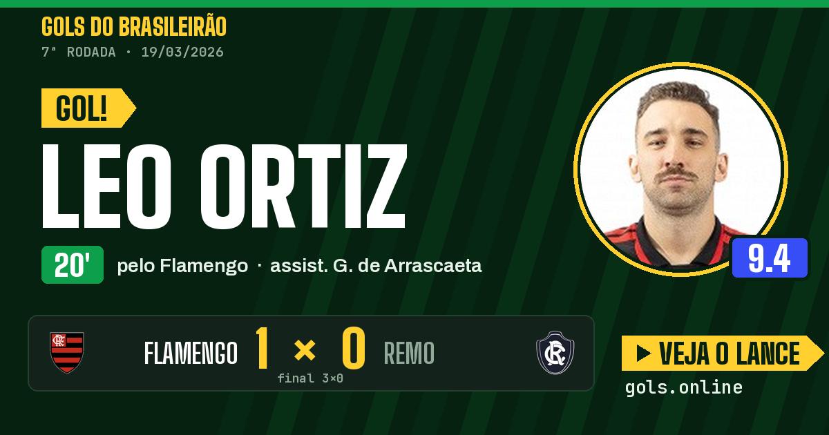 Gol de Leo Ortiz aos 20 minutos em Flamengo 3 x 0 Remo