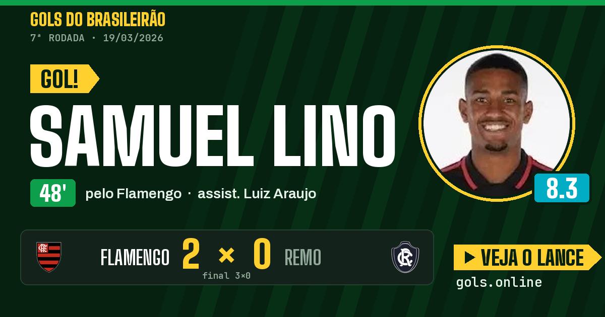Gol de Samuel Lino aos 48 minutos em Flamengo 3 x 0 Remo