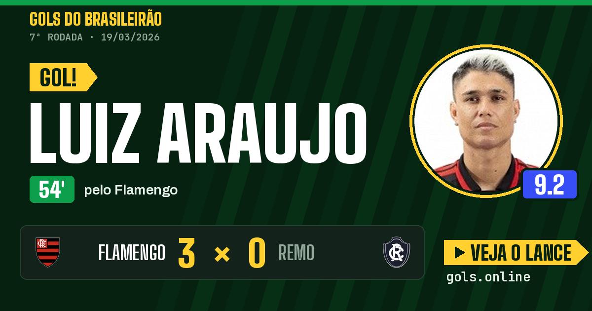 Gol de Luiz Araujo aos 54 minutos em Flamengo 3 x 0 Remo