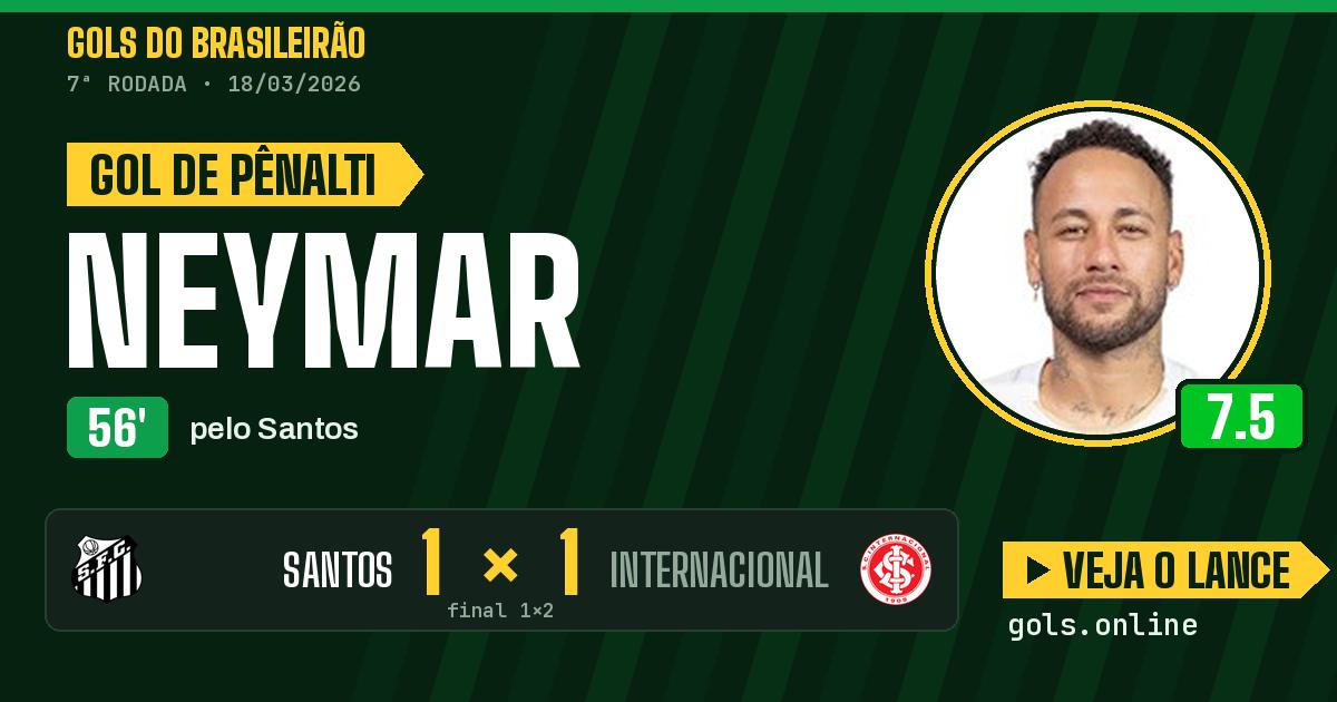 Gol de Neymar aos 56 minutos em Santos 1 x 2 Internacional