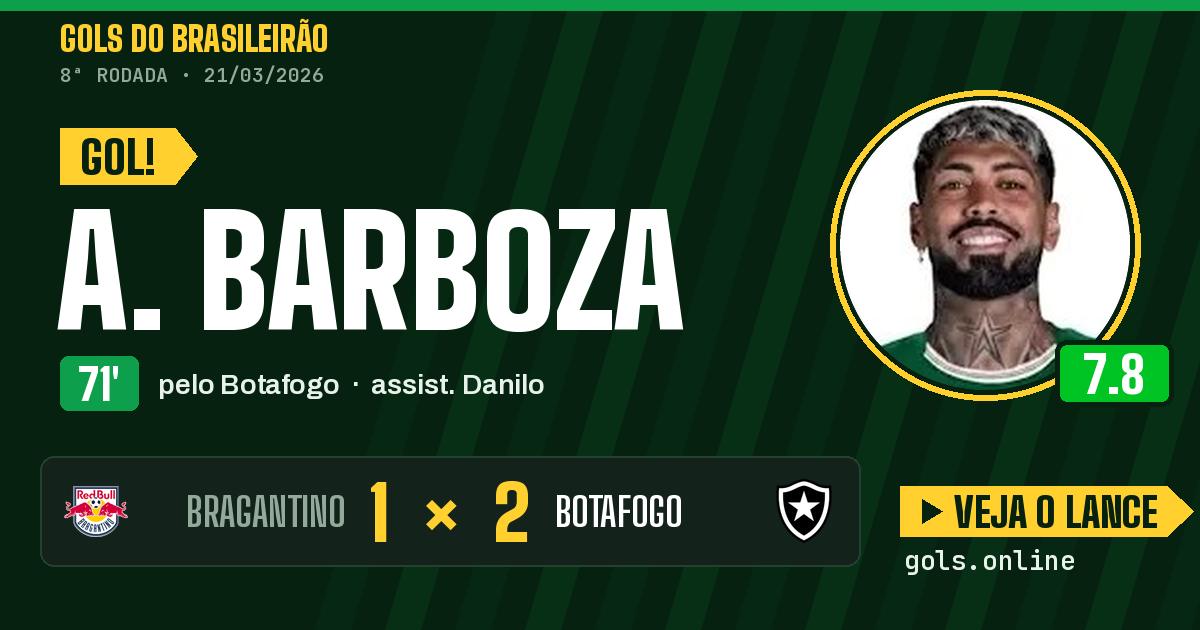 Gol de A. Barboza aos 71 minutos em Bragantino 1 x 2 Botafogo