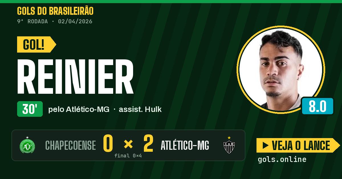 Gol de Reinier aos 30 minutos em Chapecoense 0 x 4 Atlético-MG
