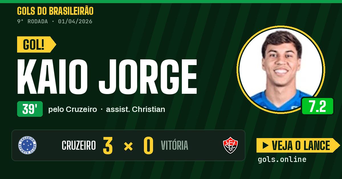 Gol de Kaio Jorge aos 39 minutos em Cruzeiro 3 x 0 Vitória