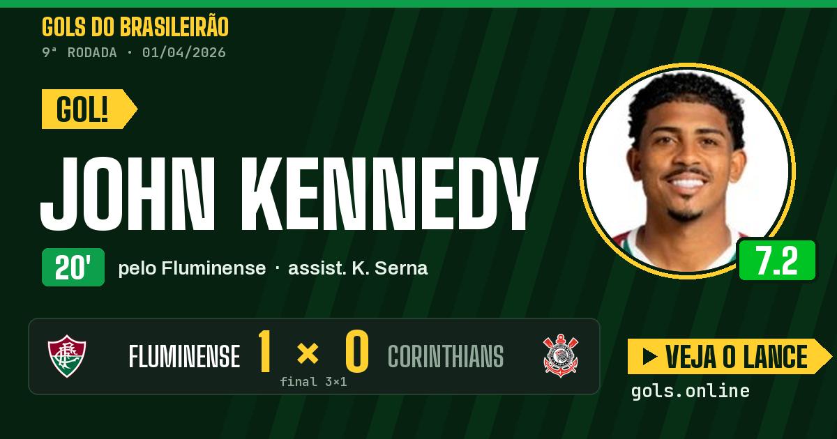 Gol de John Kennedy aos 20 minutos em Fluminense 3 x 1 Corinthians
