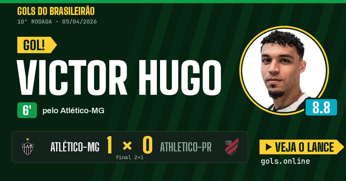 Gol de Victor Hugo aos 6 minutos em Atlético-MG 2 x 1 Athletico-PR