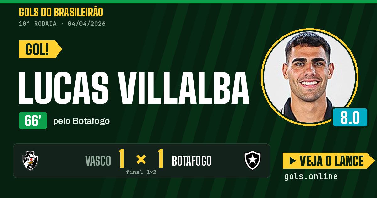 Gol de Lucas Villalba aos 66 minutos em Vasco 1 x 2 Botafogo
