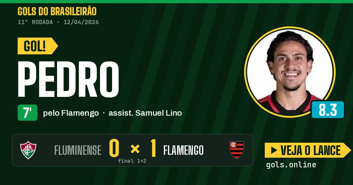 Gol de Pedro aos 7 minutos em Fluminense 1 x 2 Flamengo