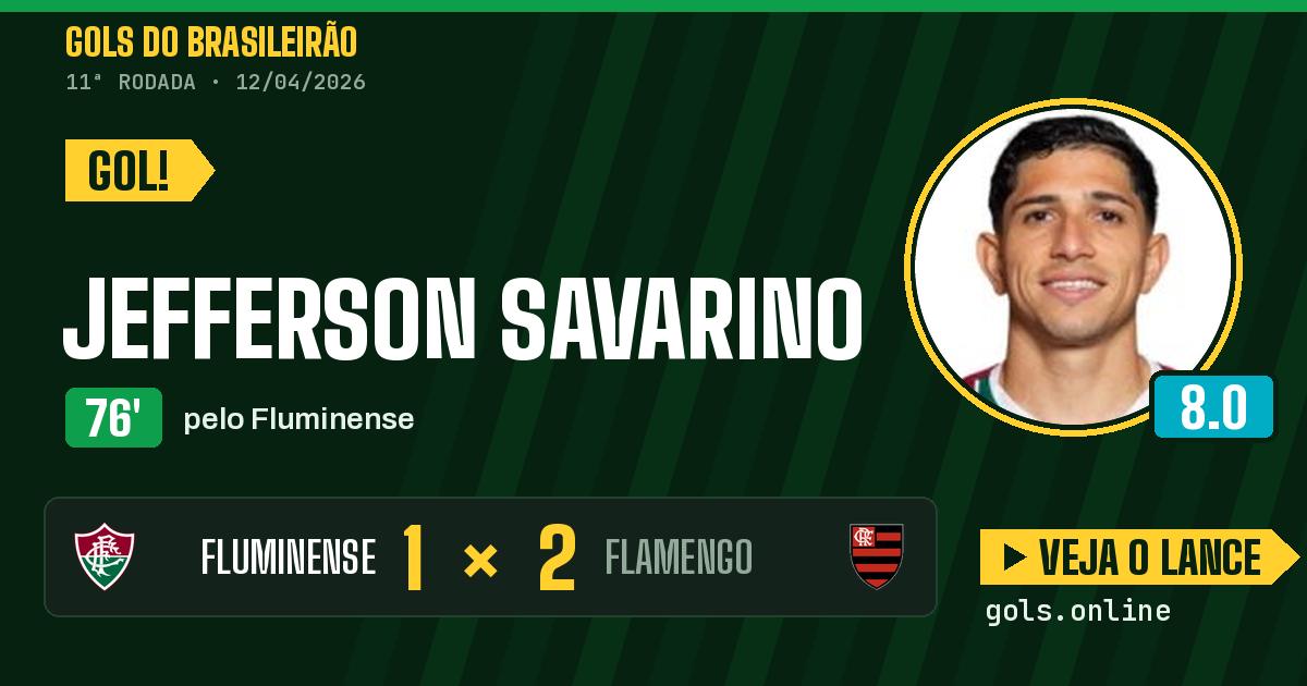 Gol de Jefferson Savarino aos 76 minutos em Fluminense 1 x 2 Flamengo
