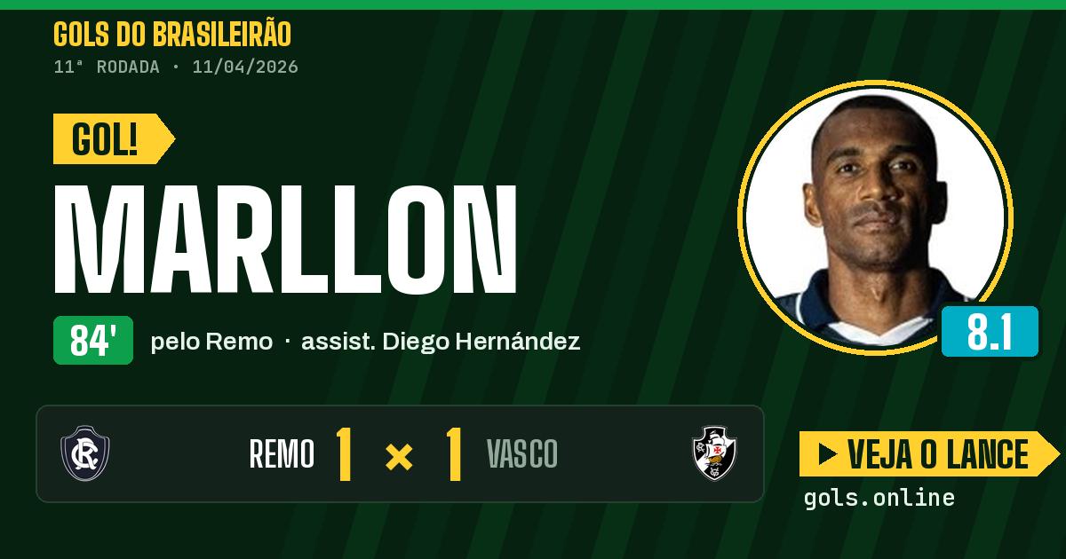Gol de Marllon aos 84 minutos em Remo 1 x 1 Vasco