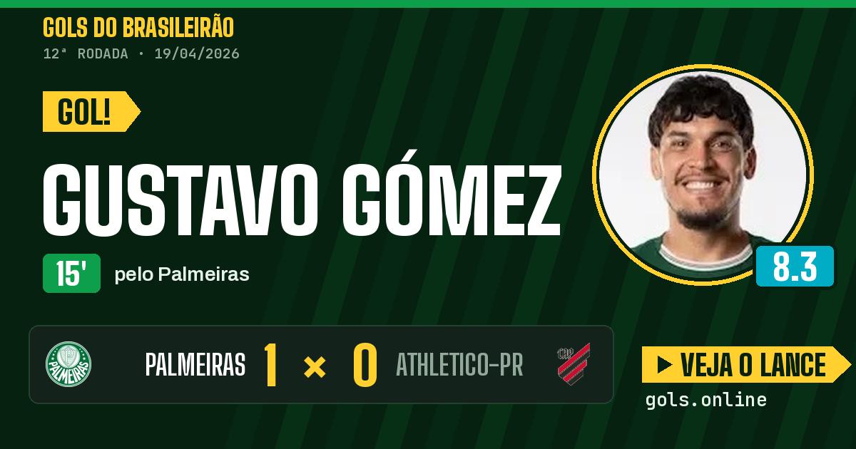 Gol de Gustavo Gómez aos 15 minutos em Palmeiras 1 x 0 Athletico-PR