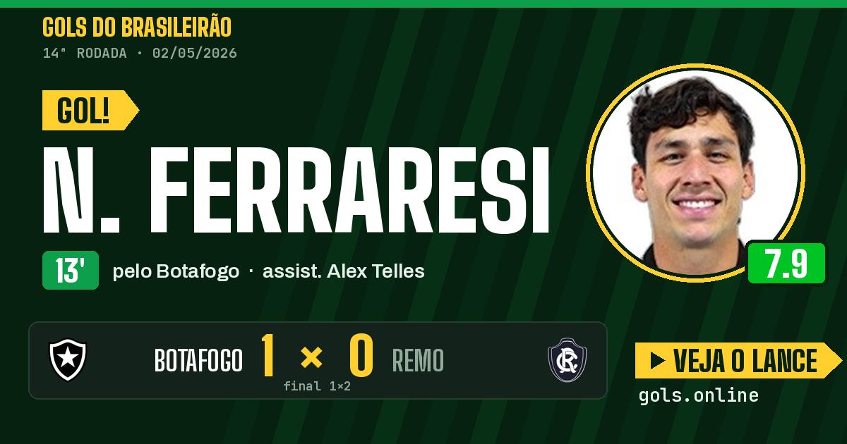 Gol de N. Ferraresi aos 13 minutos em Botafogo 1 x 2 Remo
