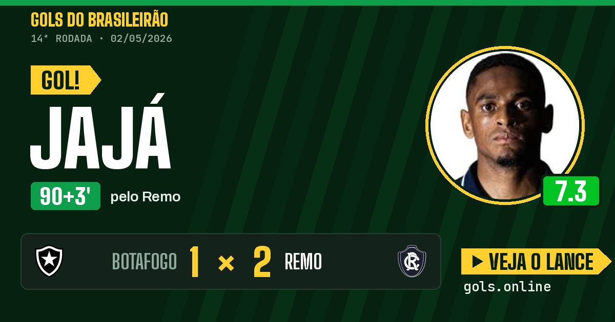 Gol de Jajá aos 90+3 minutos em Botafogo 1 x 2 Remo