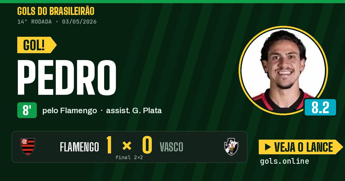 Gol de Pedro aos 8 minutos em Flamengo 2 x 2 Vasco