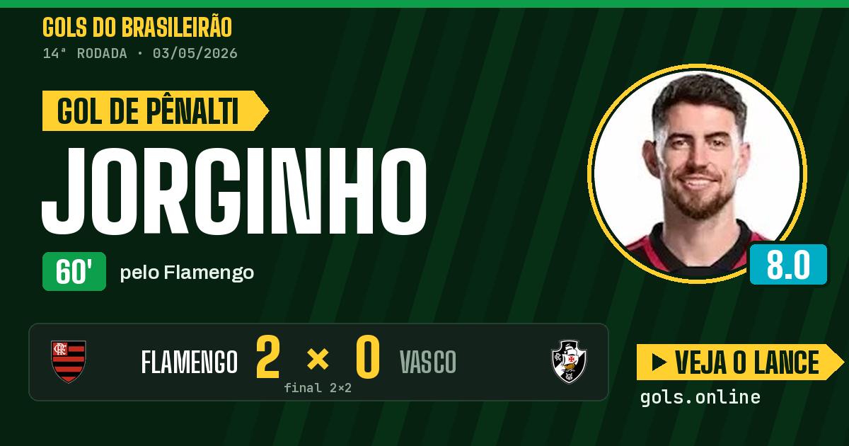 Gol de Jorginho aos 60 minutos em Flamengo 2 x 2 Vasco