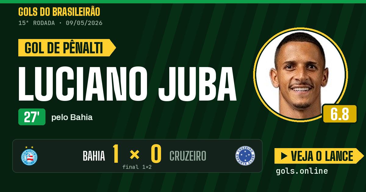 Gol de Luciano Juba aos 27 minutos em Bahia 1 x 2 Cruzeiro