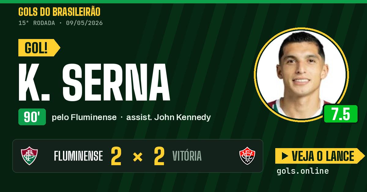Gol de K. Serna aos 90 minutos em Fluminense 2 x 2 Vitória