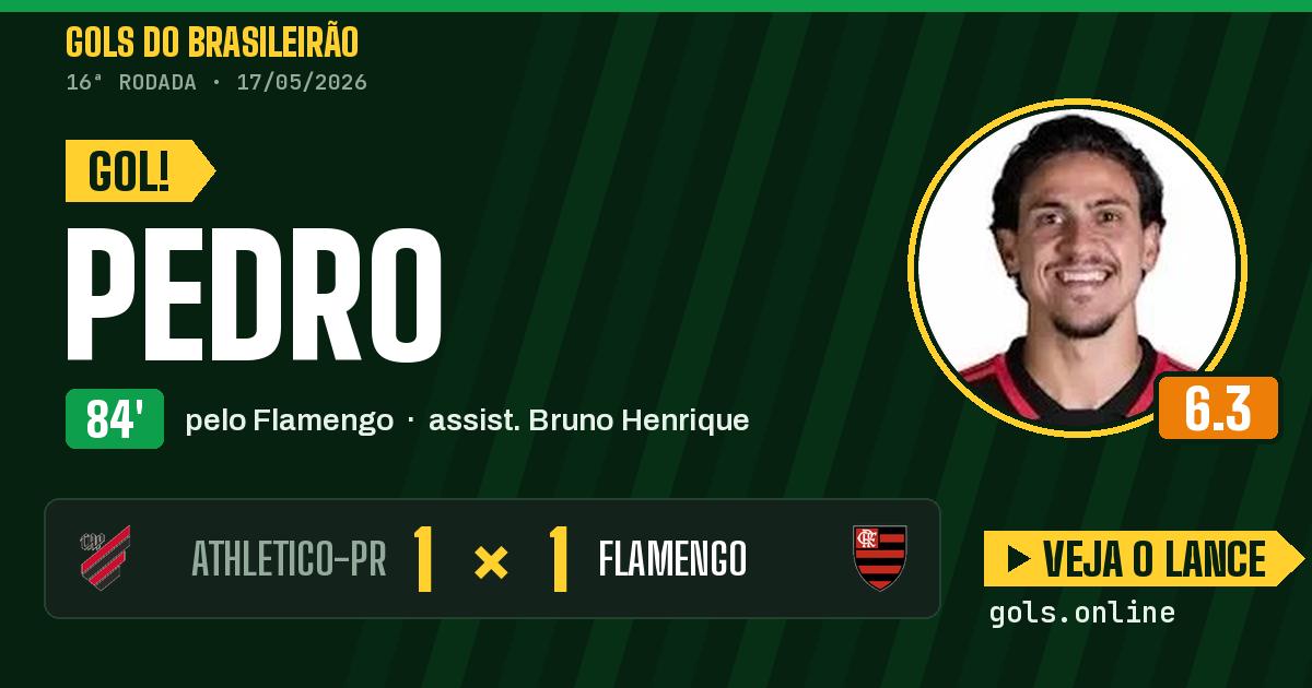 Gol de Pedro aos 84 minutos em Athletico-PR 1 x 1 Flamengo