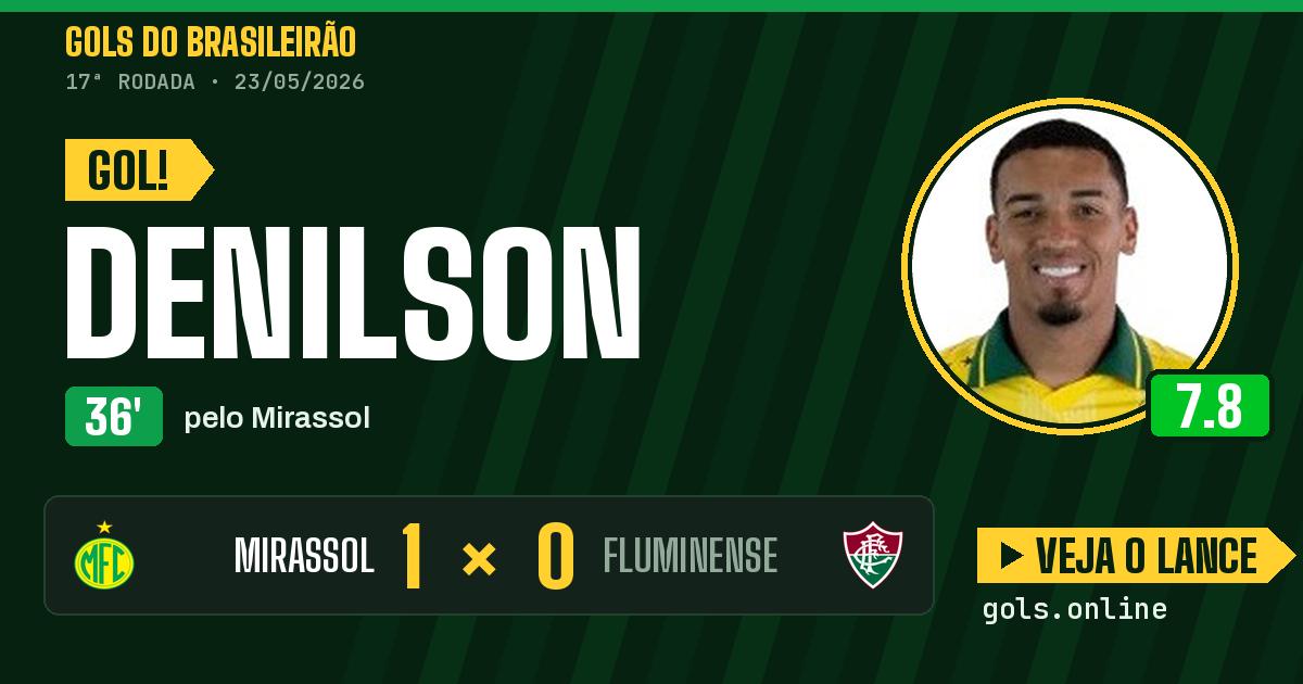 Gol de Denilson aos 36 minutos em Mirassol 1 x 0 Fluminense