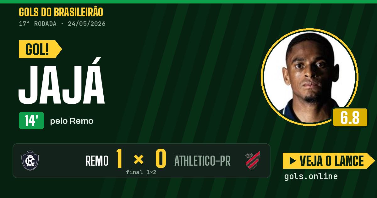 Gol de Jajá aos 14 minutos em Remo 1 x 2 Athletico-PR