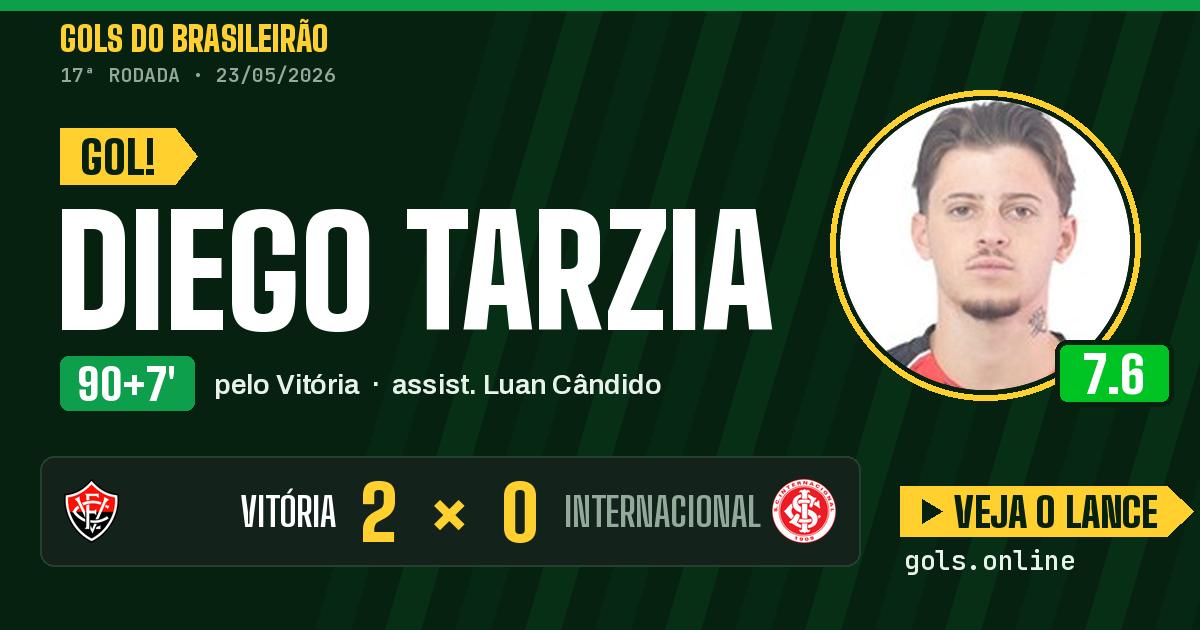 Gol de Diego Tarzia aos 90+7 minutos em Vitória 2 x 0 Internacional