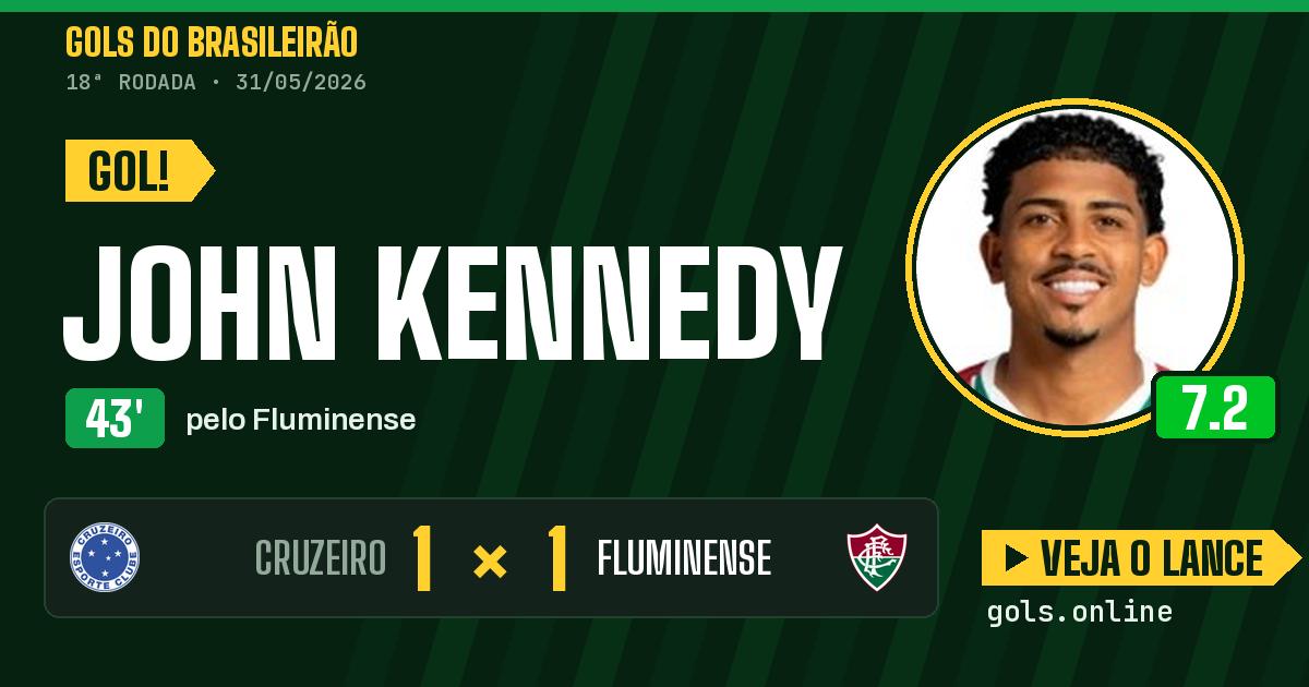 Gol de John Kennedy aos 43 minutos em Cruzeiro 1 x 1 Fluminense