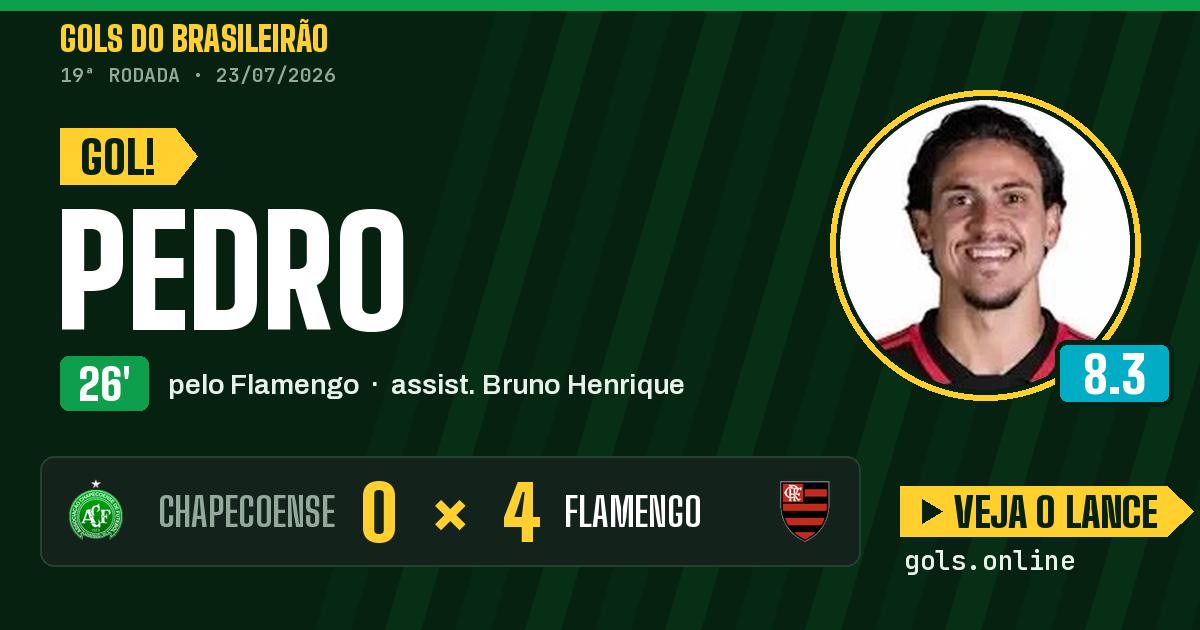 Gol de Pedro aos 26 minutos em Chapecoense 0 x 4 Flamengo