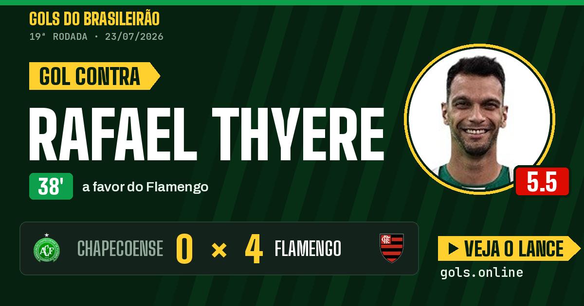 Gol de Rafael Thyere aos 38 minutos em Chapecoense 0 x 4 Flamengo