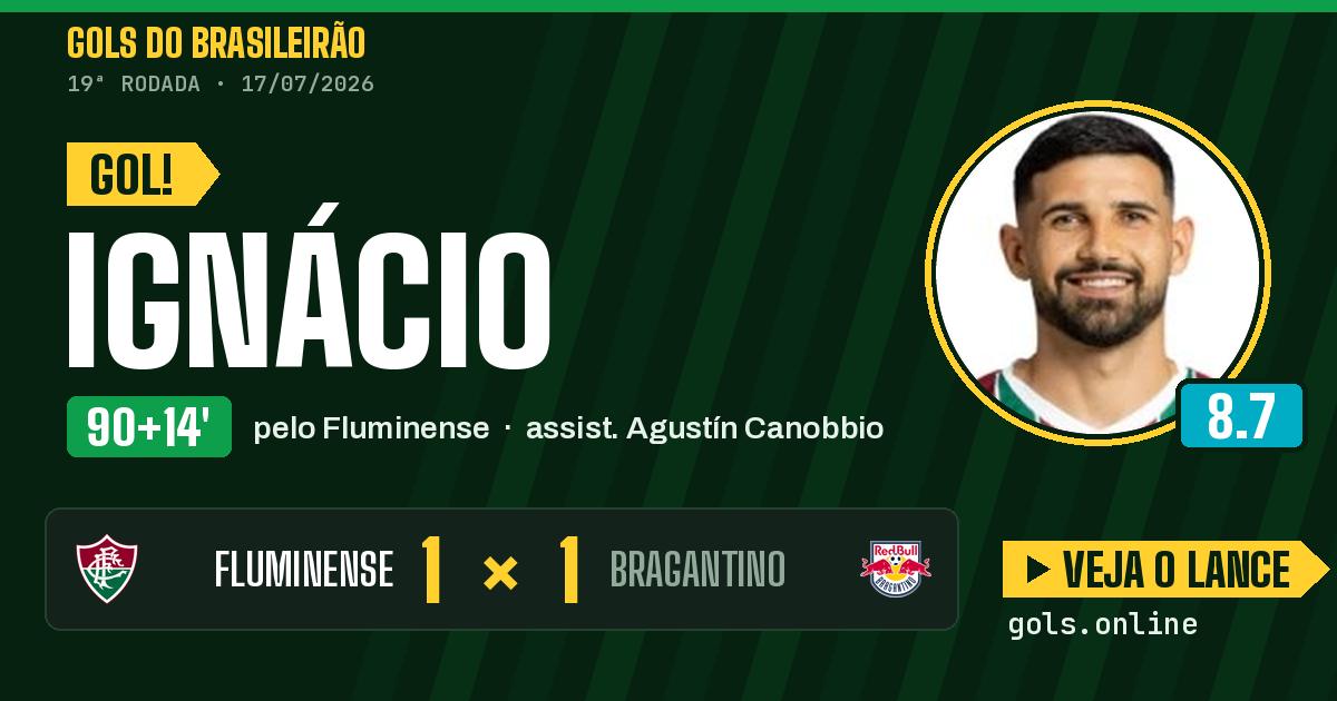 Gol de Ignácio aos 90+14 minutos em Fluminense 1 x 1 Bragantino