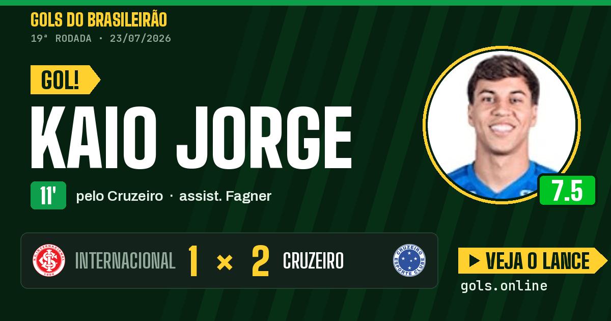 Gol de Kaio Jorge aos 11 minutos em Internacional 1 x 2 Cruzeiro