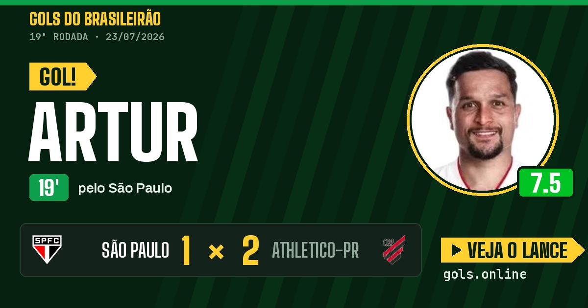 Gol de Artur aos 19 minutos em São Paulo 1 x 2 Athletico-PR