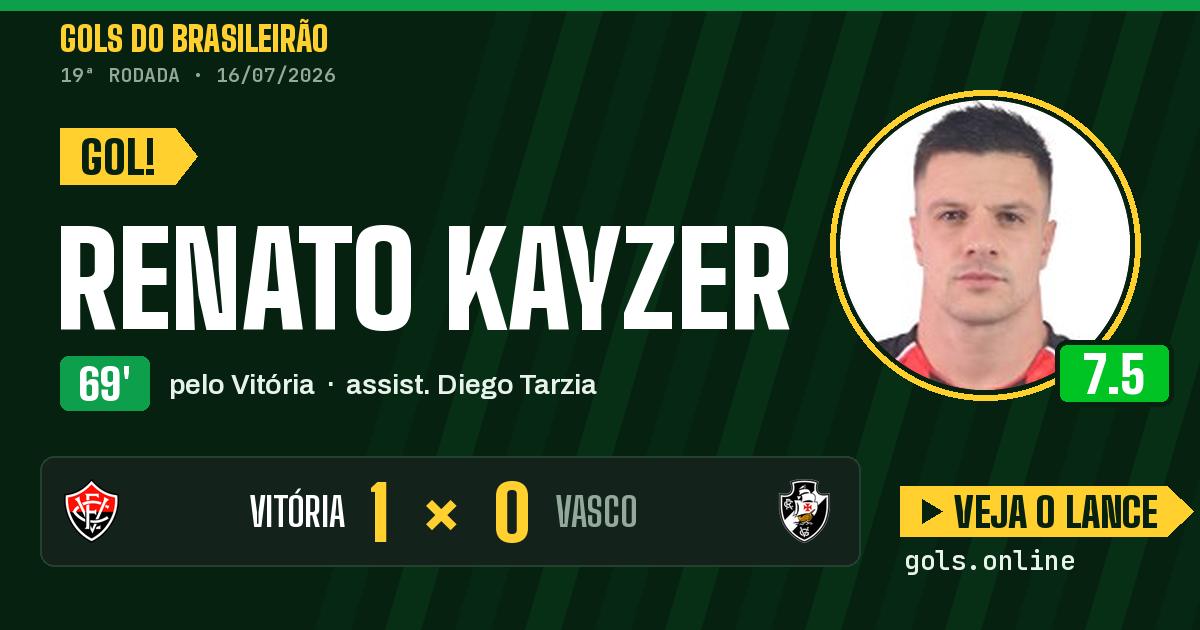 Gol de Renato Kayzer aos 69 minutos em Vitória 1 x 0 Vasco