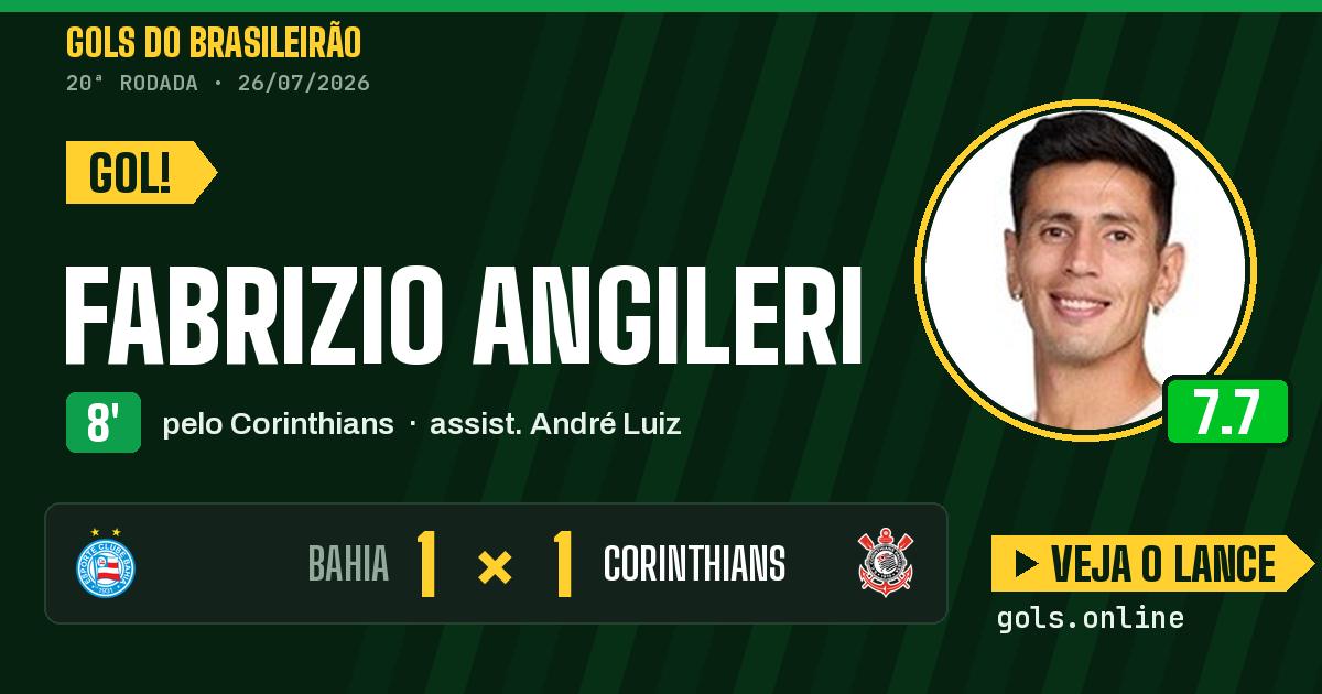 Gol de Fabrizio Angileri aos 8 minutos em Bahia 1 x 1 Corinthians