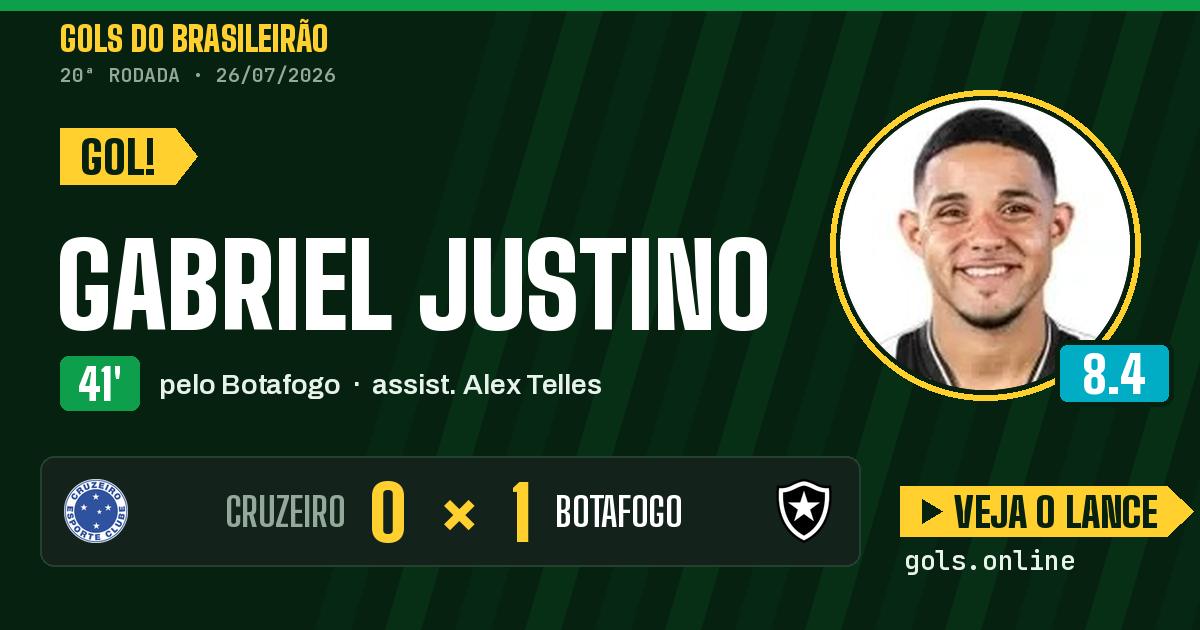 Gol de Gabriel Justino aos 41 minutos em Cruzeiro 0 x 1 Botafogo