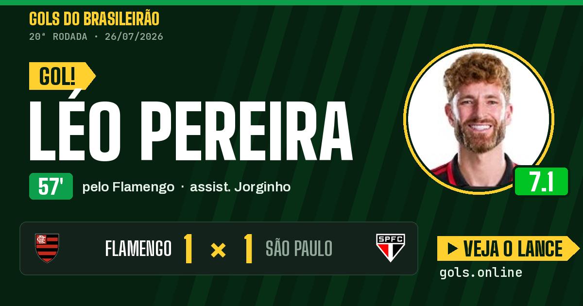 Gol de Léo Pereira aos 57 minutos em Flamengo 1 x 1 São Paulo