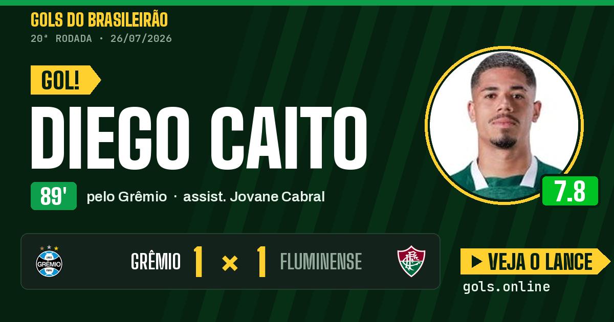 Gol de Diego Caito aos 89 minutos em Grêmio 1 x 1 Fluminense