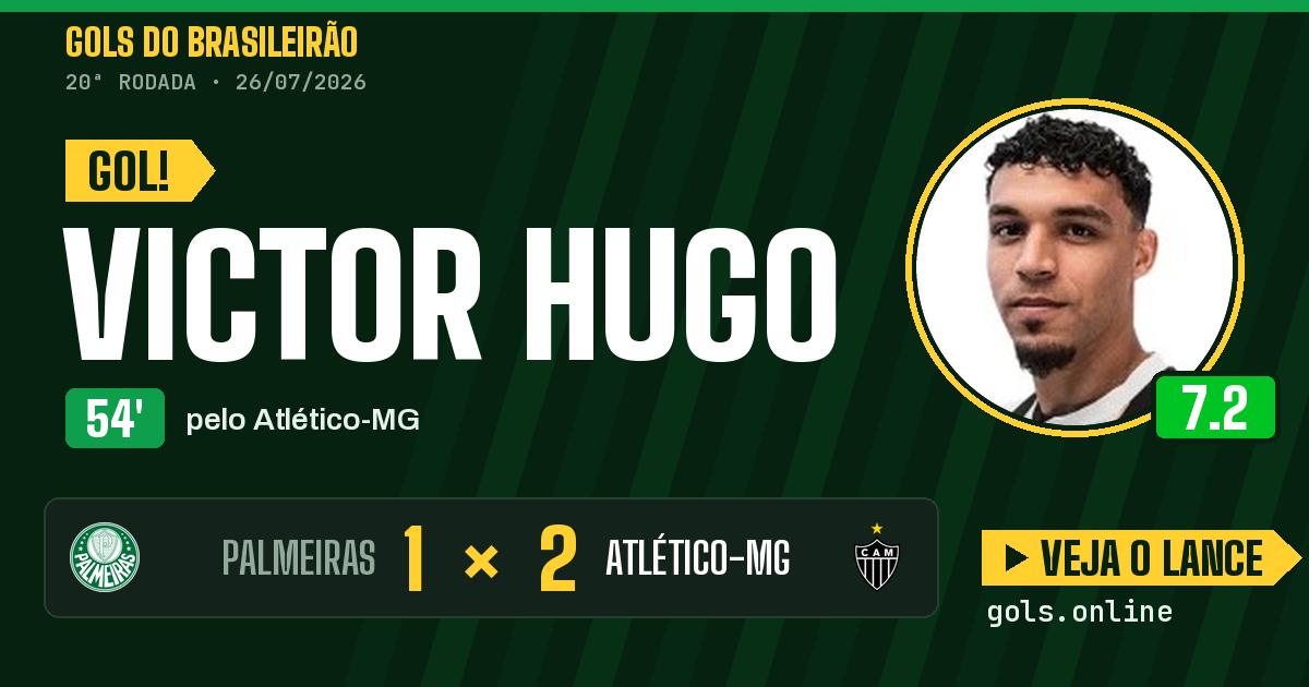 Gol de Victor Hugo aos 54 minutos em Palmeiras 1 x 2 Atlético-MG