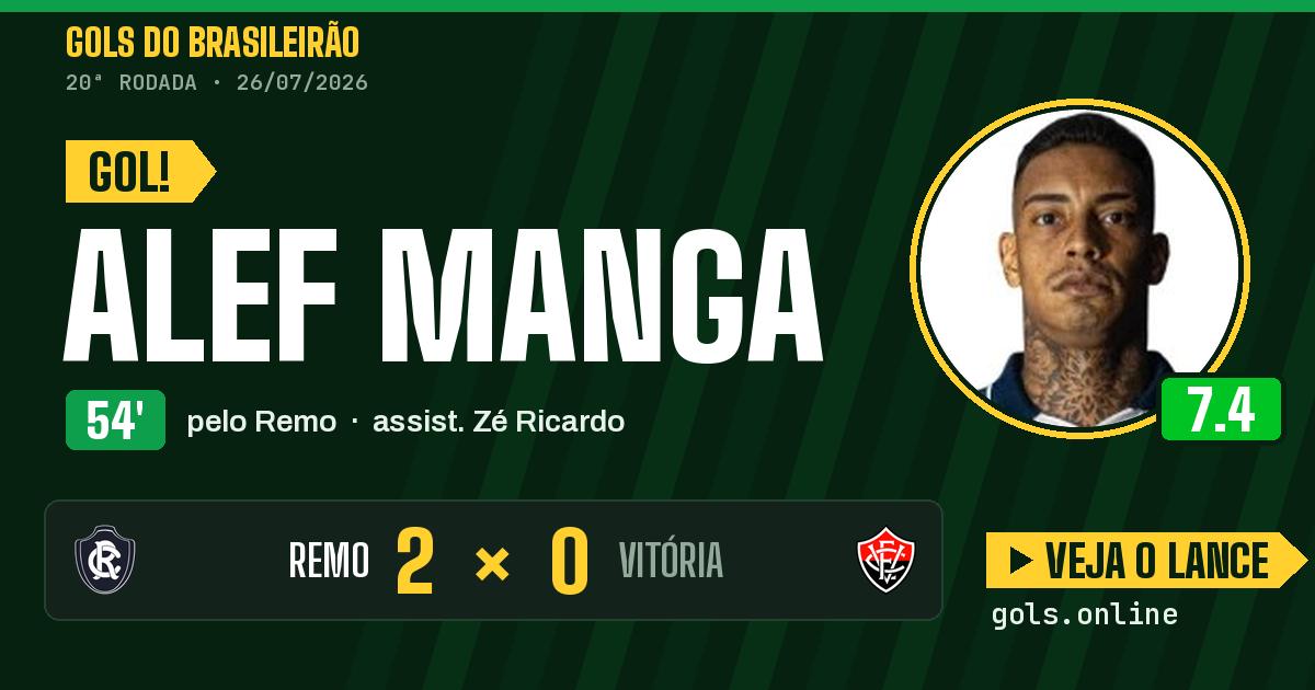 Gol de Alef Manga aos 54 minutos em Remo 2 x 0 Vitória